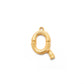 18k Solid Yellow Gold Q Initial Letter Charm Pendant