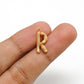 18k Solid Gold Initial R Name Charm