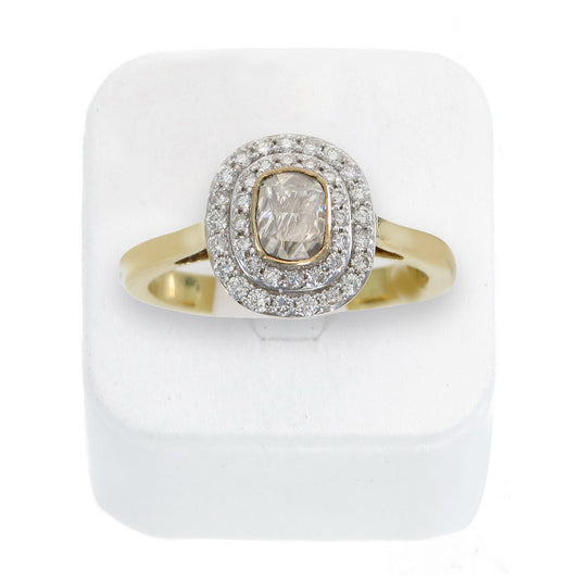 The Polki Double Halo Ring - view 3