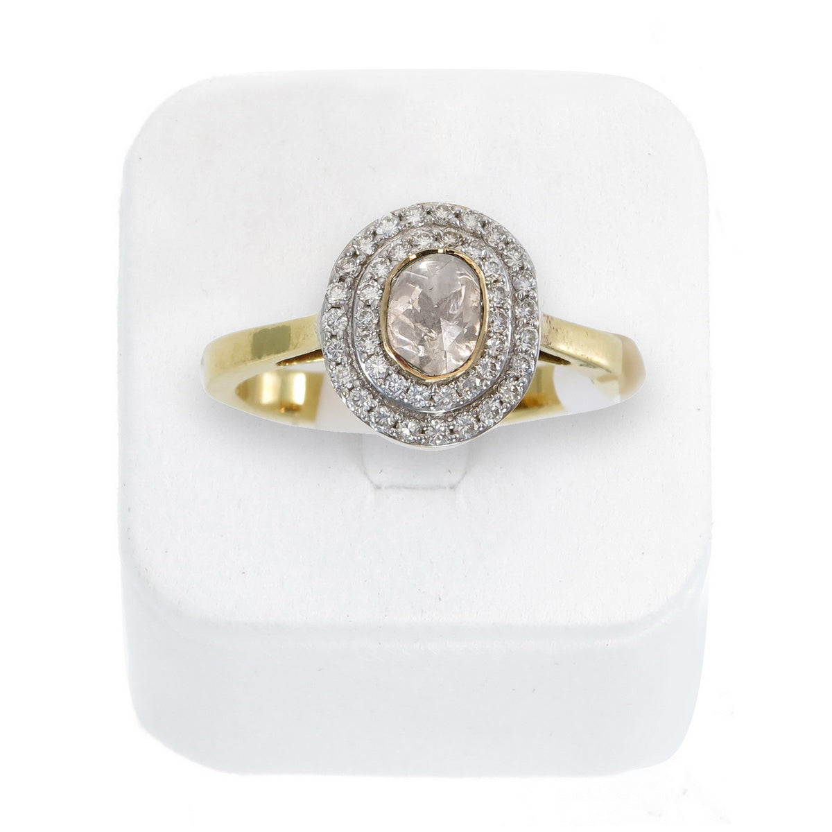 Polki Oval Halo Ring