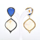 Lapis Lazuli & Mother of Pearl Drop Silver Earrings
