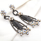 925 Silver Elegant Handcrafted Mixed Stone and CZ Teardrop Earrings