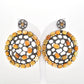 925 Sterling Silver Round Yellow Citrine Statement Earrings