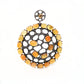925 Sterling Silver Round Yellow Citrine Statement Earrings