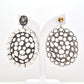 Oval Rainbow Moonstone & CZ Statement Silver Earrings