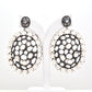 Oval Rainbow Moonstone & CZ Statement Silver Earrings