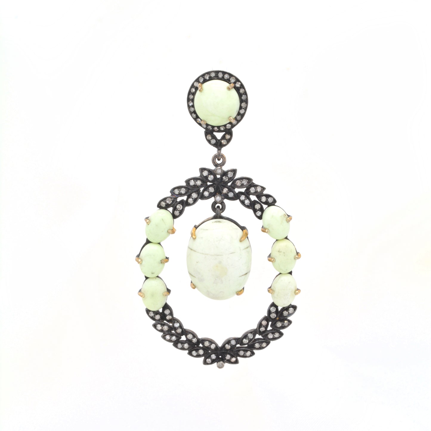 925 Sterling Silver Stylish Agate Gemstone Dangle Earrings