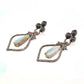 Chic Black and Mixed Stone Teardrop Silver Earrings