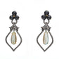 Chic Black and Mixed Stone Teardrop Silver Earrings