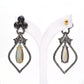 Chic Black and Mixed Stone Teardrop Silver Earrings