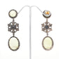 Exquisite Chrysoprase and CZ-Accented Drop Silver Earrings