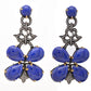 925 Sterling Silver Vibrant Lapis Lazuli Floral Drop Earrings