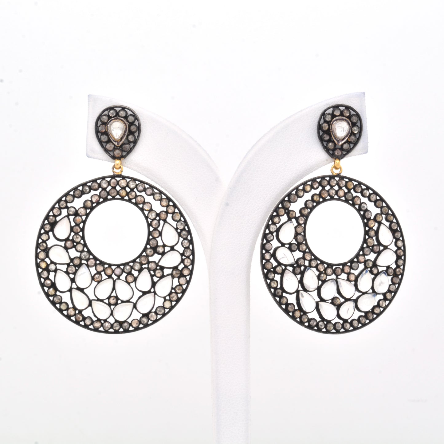 Elegant Handcrafted Teardrop Rainbow Moonstone Drop Earrings