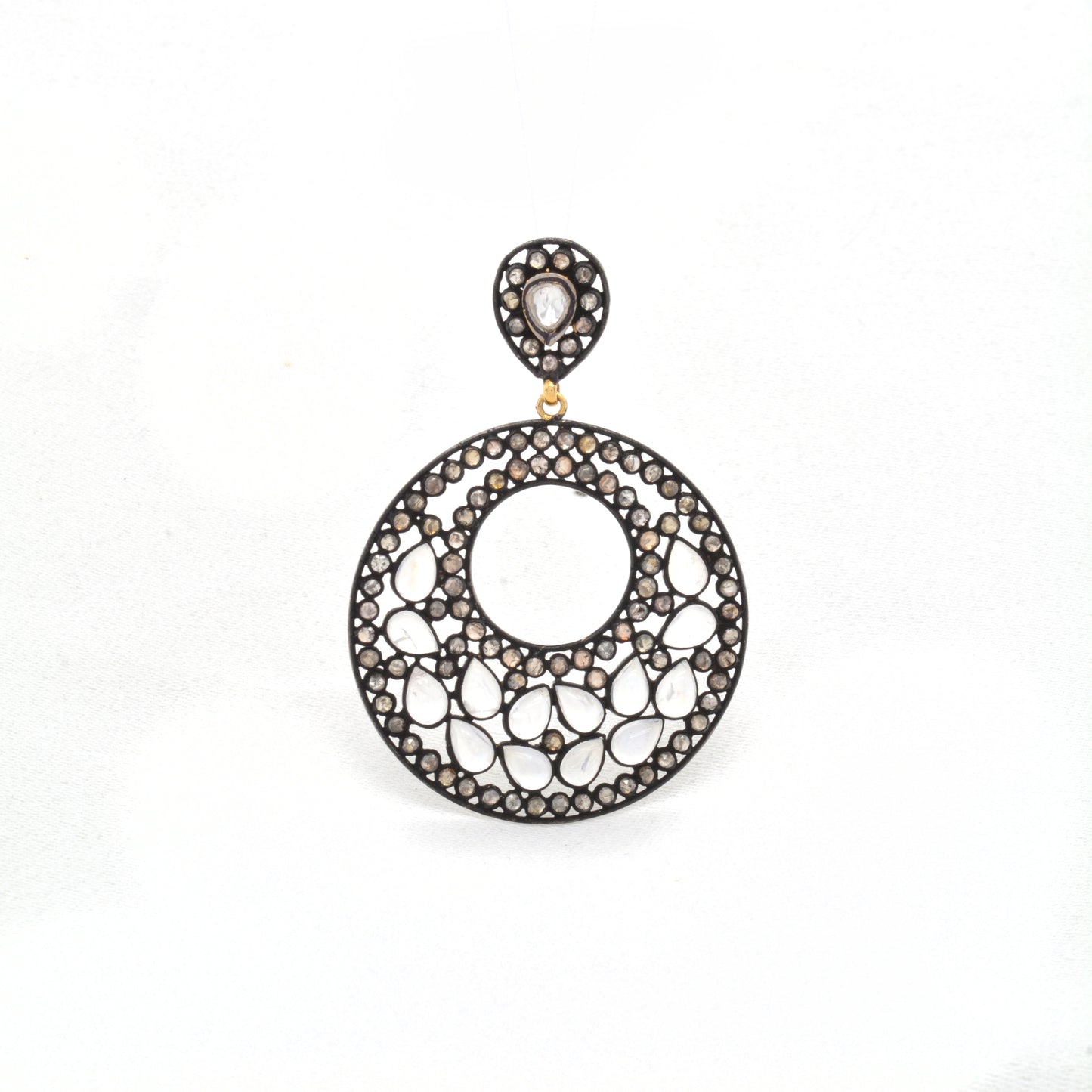 Elegant Handcrafted Teardrop Rainbow Moonstone Drop Earrings