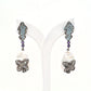 Exquisite 925 Sterling Silver Mixed Stone Floral Drop Earrings
