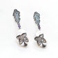 Exquisite 925 Sterling Silver Mixed Stone Floral Drop Earrings