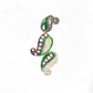 Luxurious Handcrafted Green Enamel and Mixed Stone Drop Earrings