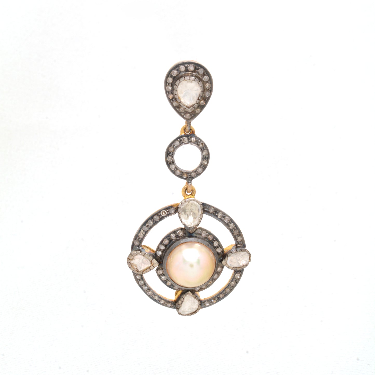 925 Sterling Silver With Pearl and CZ Drop Earrings