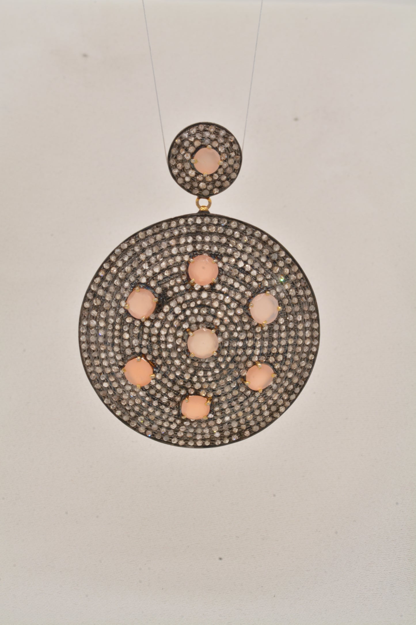 925 Sterling Silver Chic Handcrafted Peach Moonstone Drop Earrings