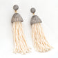 Elegant Pearl Tassel Chandelier Silver Earrings