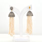 Elegant Pearl Tassel Chandelier Silver Earrings