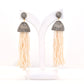 Elegant Pearl Tassel Chandelier Silver Earrings