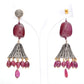 925 Sterling Silver Exquisite Handcrafted Ruby Chandelier Drop Earrings