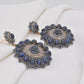 Radiant Handcrafted Sapphire and CZ Floral Drop Silver Earrings