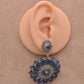 Radiant Handcrafted Sapphire and CZ Floral Drop Silver Earrings