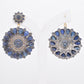 Radiant Handcrafted Sapphire and CZ Floral Drop Silver Earrings