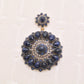 Radiant Handcrafted Sapphire and CZ Floral Drop Silver Earrings