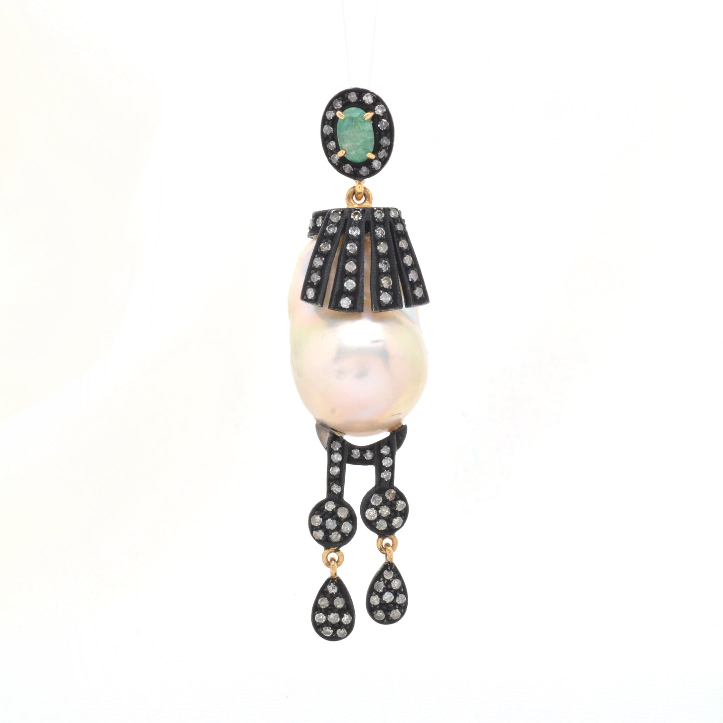 Opulent Pearl 925 Sterling Silver Chandelier Earrings
