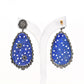 Exquisite Handcrafted Lapis Lazuli and CZ Filigree Drop Silver Earrings