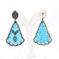925 Silver Elegant Handcrafted Turquoise and CZ Filigree Drop Earrings