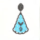 925 Silver Elegant Handcrafted Turquoise and CZ Filigree Drop Earrings