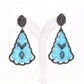 925 Silver Elegant Handcrafted Turquoise and CZ Filigree Drop Earrings