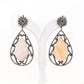 925 Silver Teardrop Mother of Pearl Filigree Dangle Earrings