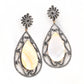 925 Silver Teardrop Mother of Pearl Filigree Dangle Earrings