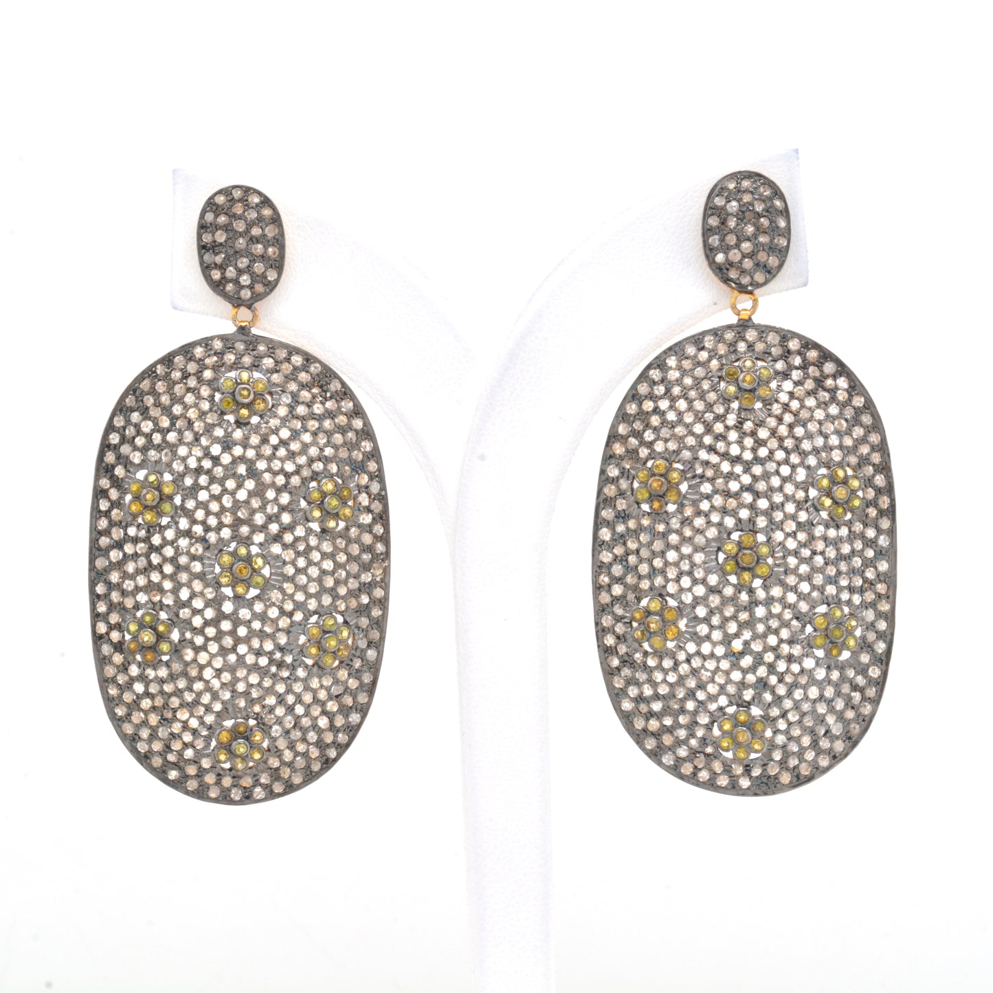 Gorgeous Handcrafted Peridot and CZ Drop Silver Earrings