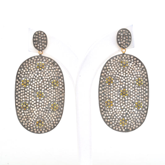 Gorgeous Handcrafted Peridot and CZ Drop Silver Earrings