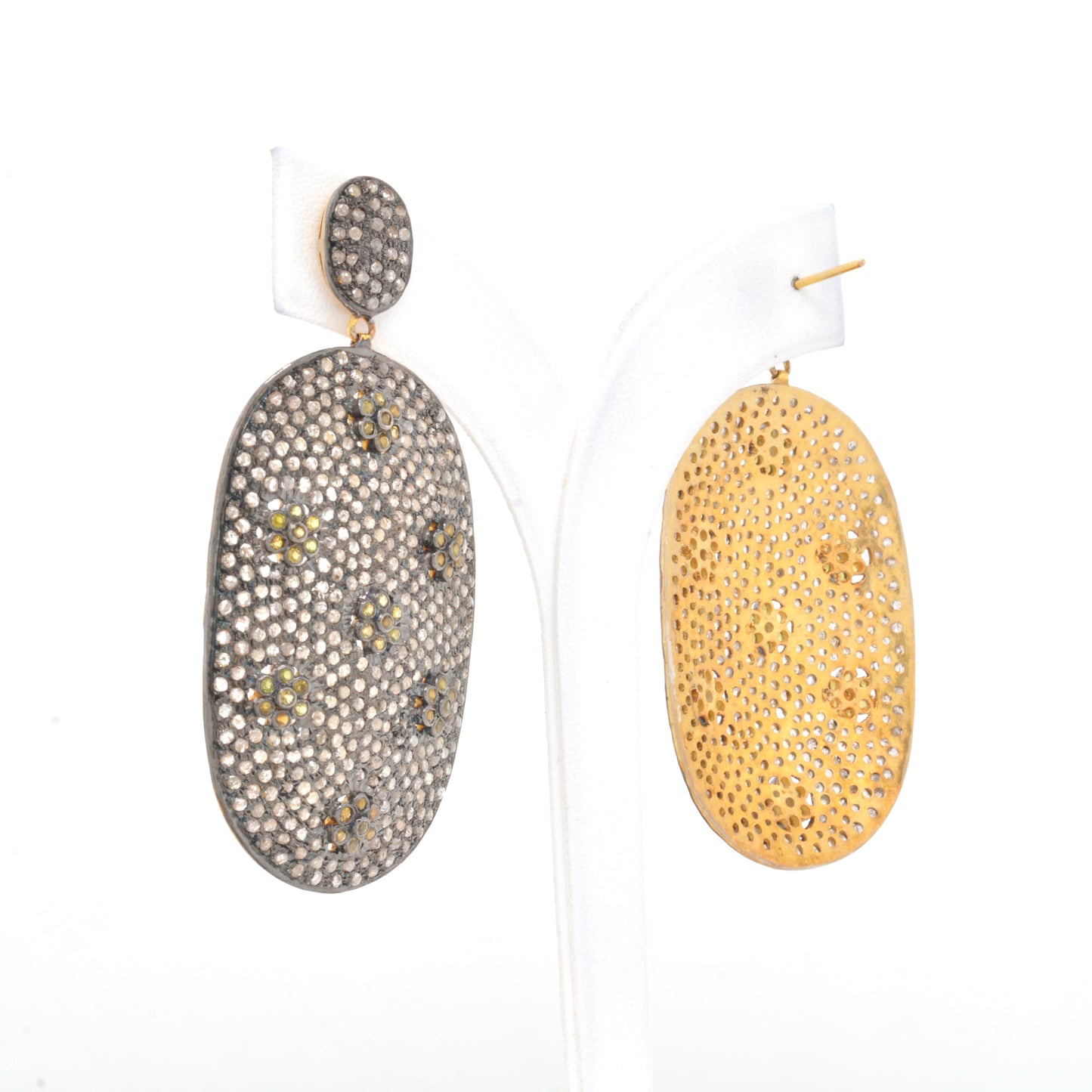 Gorgeous Handcrafted Peridot and CZ Drop Silver Earrings