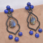 925 Silver Handcrafted Lapis Lazuli and Labradorite Drop Earrings