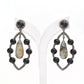 Elegant Handcrafted Onyx and Labradorite Drop Silver Earrings
