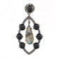 Elegant Handcrafted Onyx and Labradorite Drop Silver Earrings
