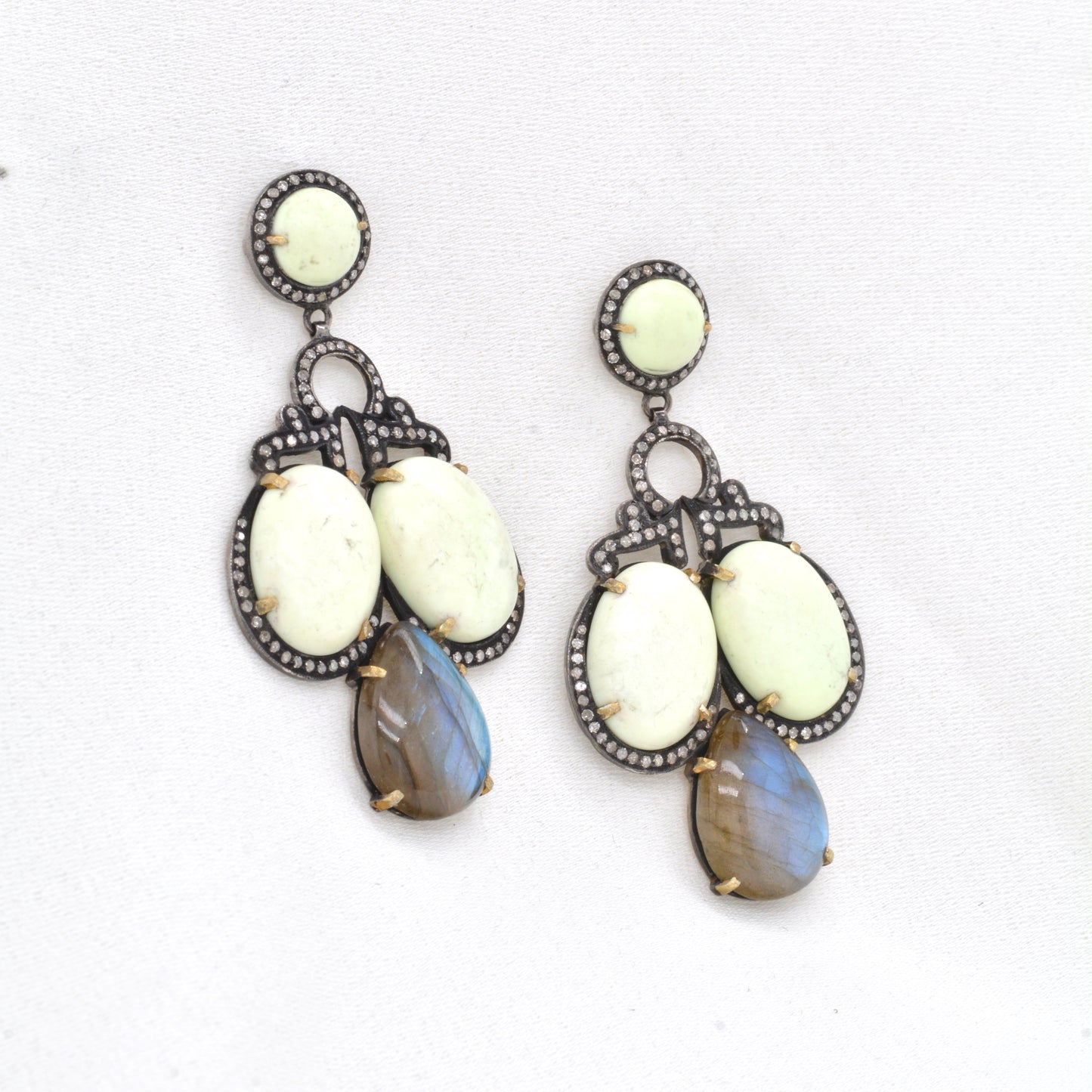 925 Sterling Silver Multi-Gemstone Chandelier Earrings – Statement Gift for Her