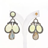 925 Sterling Silver Multi-Gemstone Chandelier Earrings – Statement Gift for Her