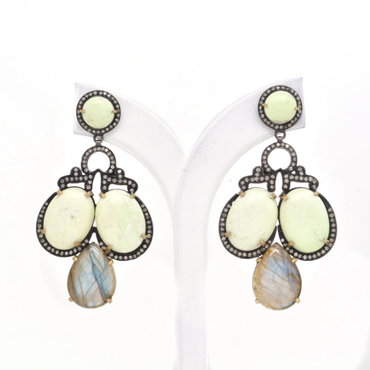 925 Sterling Silver Multi-Gemstone Chandelier Earrings – Statement Gift for Her - view 3