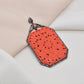 Vibrant Coral Filigree 925 Sterling Silver Pendant