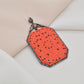 Vibrant Coral Filigree 925 Sterling Silver Pendant