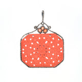 Exquisite Silver Hand-Carved Coral Pendant with Gemstone Accents